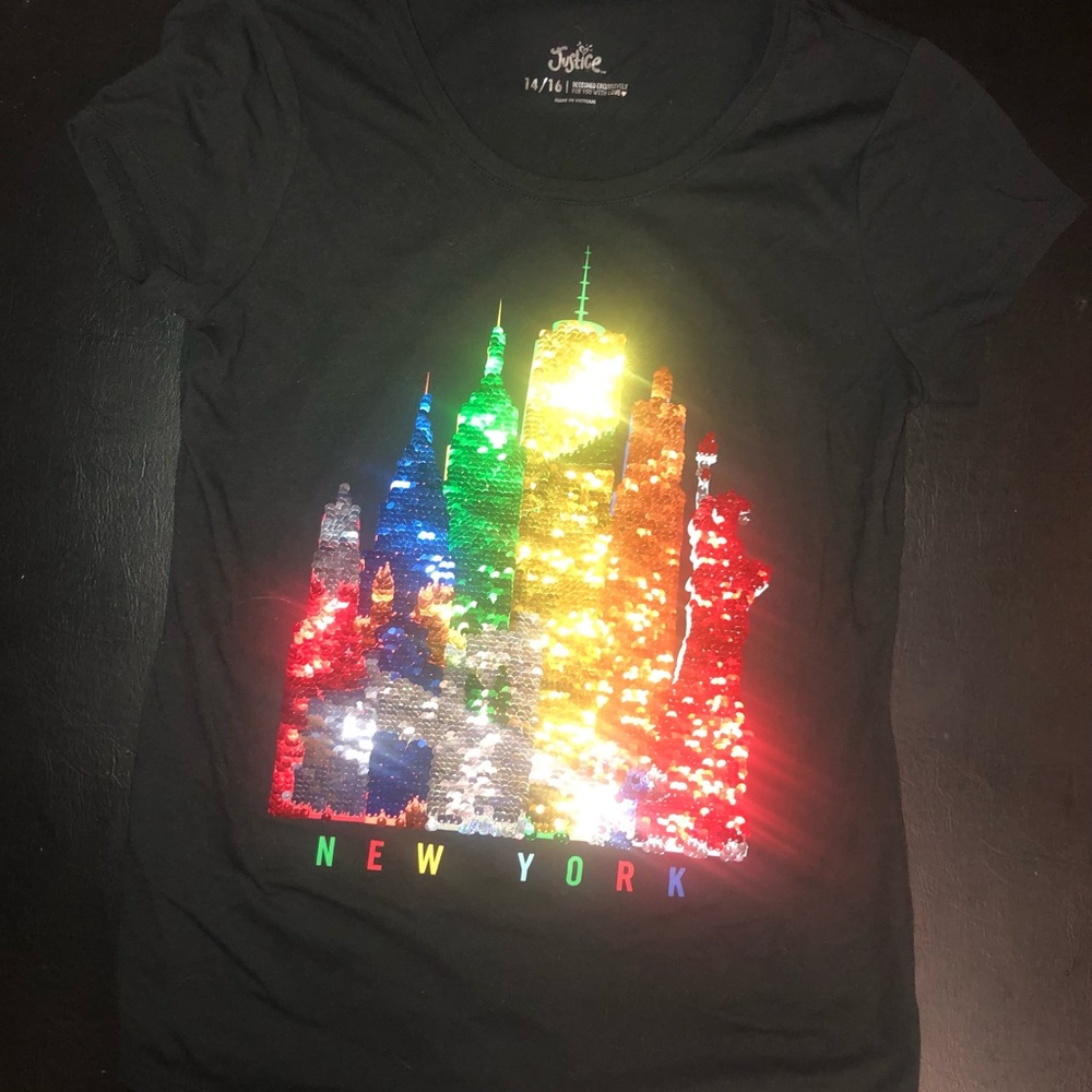 Justice girls New York skyline tee